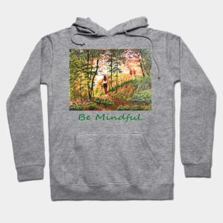 Woman girl with bicycle peaceful relaxing in woods zen yoga buddhism Hoodie